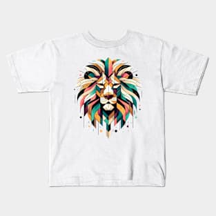 Polygonal Pride - Abstract Lion Kids T-Shirt